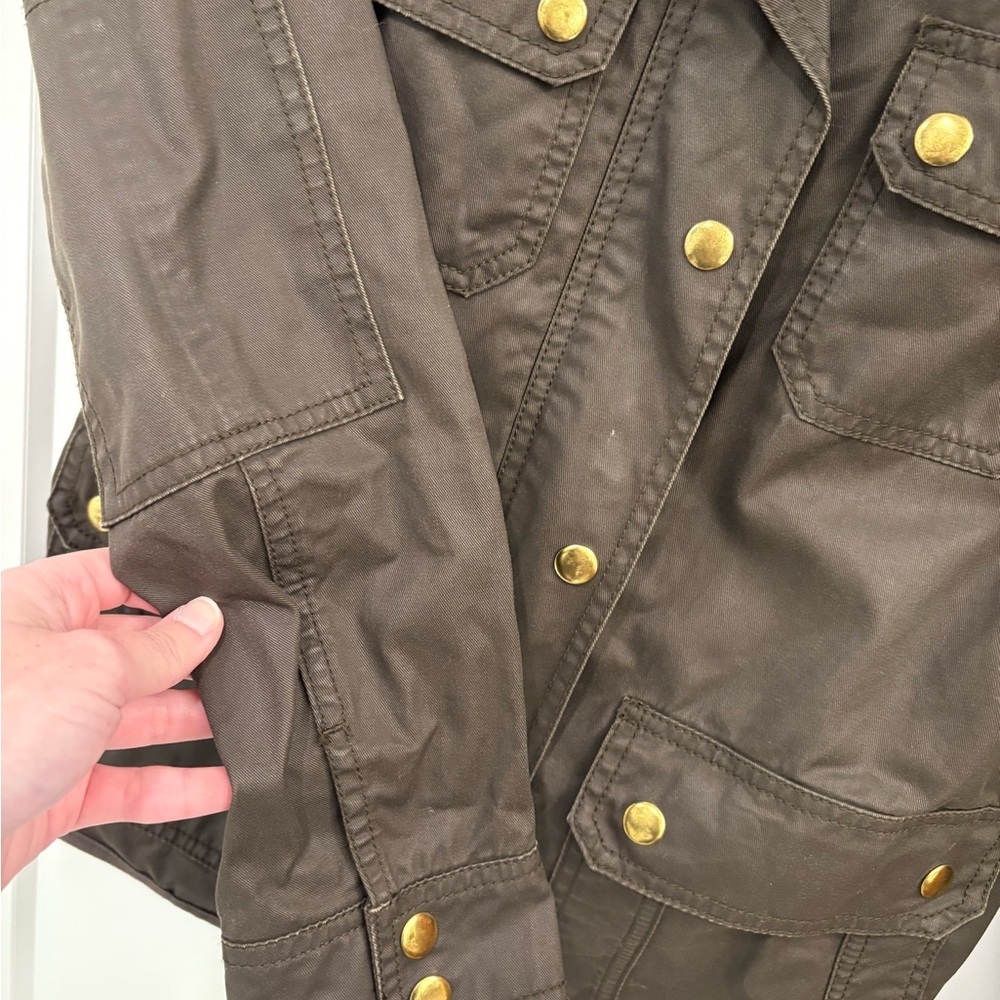 J. Crew Downtown Olive Green Utility Waxed Field Jacket Size XS - Picture 13 of 16